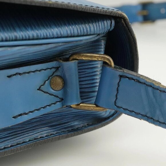 LOUIS VUITTON Epi Cartouchiere MM Shoulder Bag Blue - Picture 9 of 15